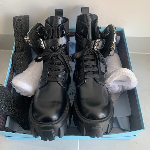 Prada Monolith Black Military Boots - Picture 2 of 5